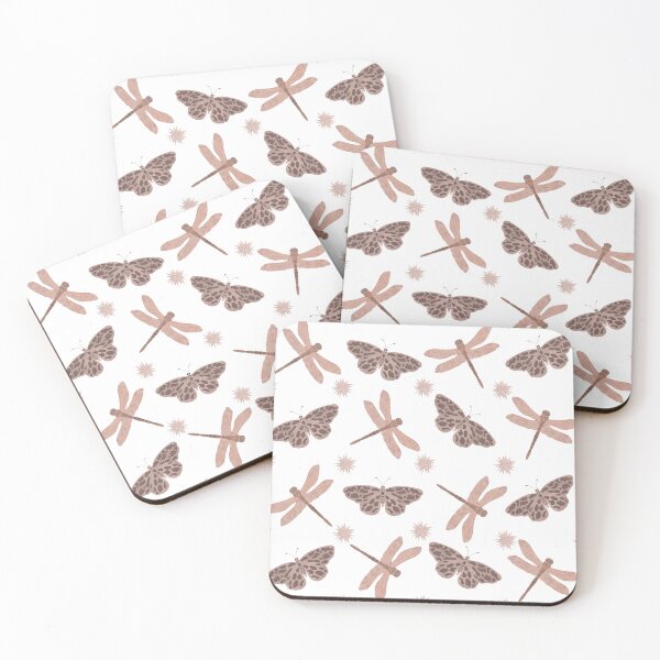 Item preview, Seamless watercolor delicate pattern on a white background with butterflies, dragonflies and stars designed and sold by Grin Katalina Floral Patterns & Cozy Art.