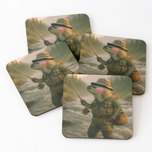 Item preview, Rainbow Trout Casting at Sunrise – Hyperreal Portra 400 Fly Fishing Art designed and sold by PortaPond.