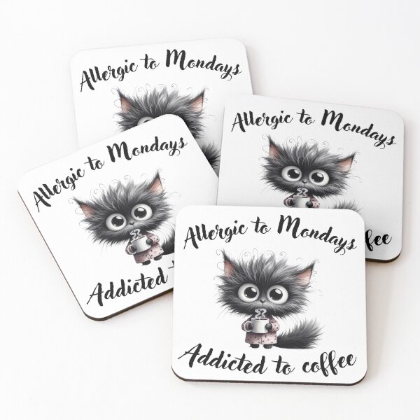 Artikelvorschau, Allergisch gegen Montag, süchtig nach Kaffeekatze entworfen und verkauft von Viikis.