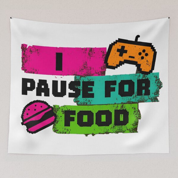 Item preview, Gamer Pause For Food Art | Funny Foodie Gaming Motivation Digital Download designed and sold by AnnDesignStudio.