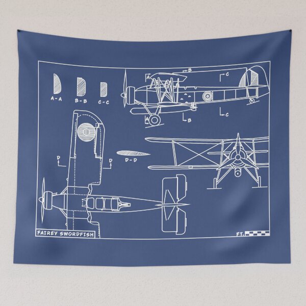 Item preview, Fairey Swordfish WW2 Biplane Torpedo Bomber Blueprints designed and sold by MilitaryMart.