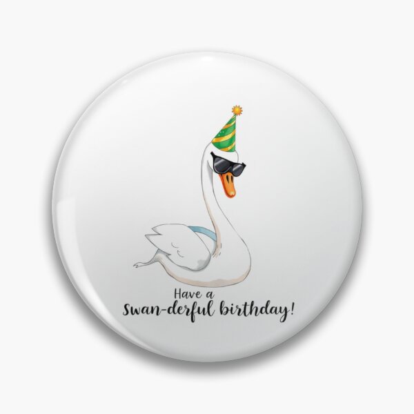 Item preview, Have a Swan-derful Birthday cute kawaii meme gift balloons swan designed and sold by CheeseBlueprint.