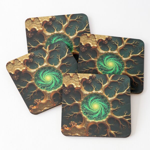 Item preview, Gold & Neon Portal – Hyper-detailed mixed-media masterpiece designed and sold by Mark Fischer.