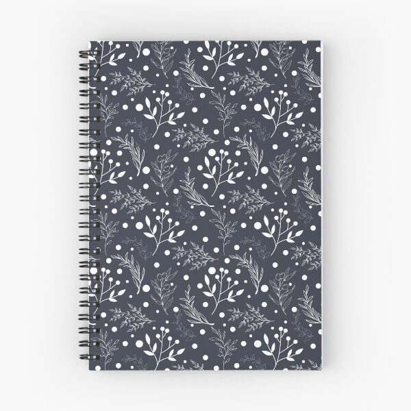Item preview, Cozy Winter Foliage Seamless Pattern Blue and White Botanical Design designed and sold by MimsTees.