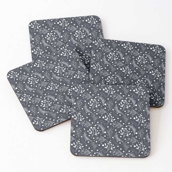 Item preview, Cozy Winter Foliage Seamless Pattern Blue and White Botanical Design designed and sold by MimsTees.