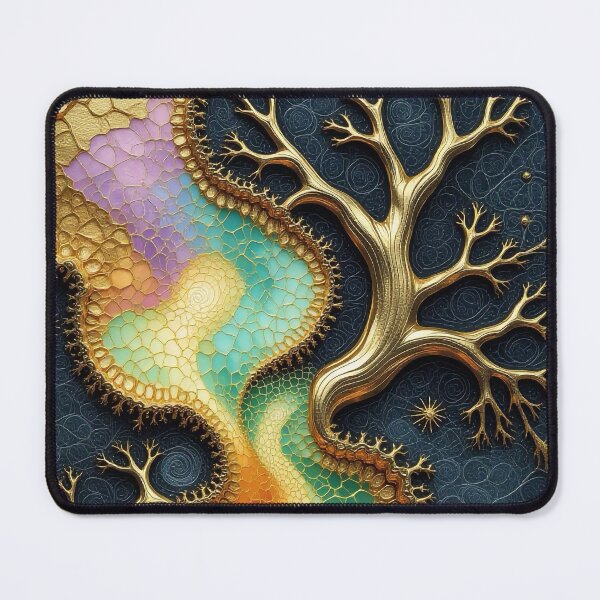 Item preview, Gold & Neon Portal – Hyper-detailed mixed-media masterpiece designed and sold by Mark Fischer.