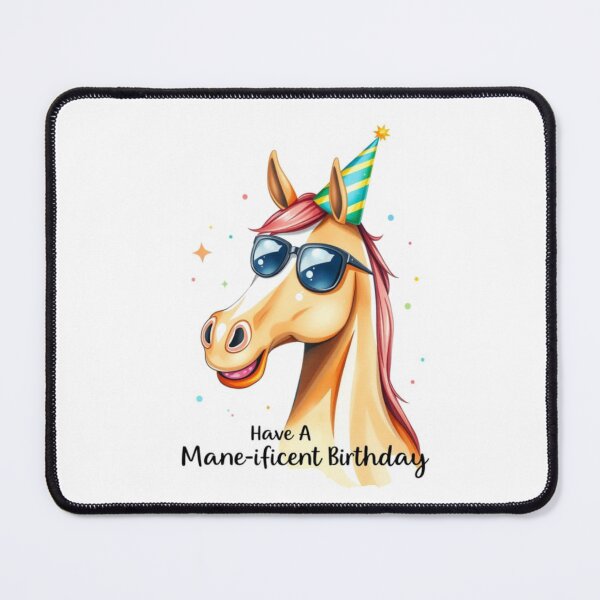 Item preview, Have a Mane-ificent Birthday cute kawaii meme gift balloons horse designed and sold by CheeseBlueprint.