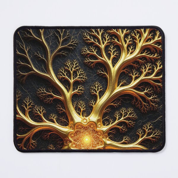 Item preview, Gold & Neon Portal – Hyper-detailed mixed-media masterpiece designed and sold by Mark Fischer.