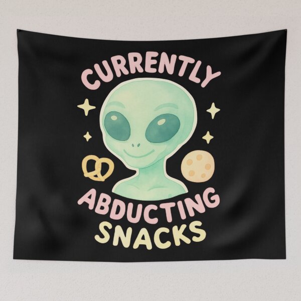 Item preview, Currently Abducting Snacks – Cute Pastel Alien Sweet and Spooky Halloween Design designed and sold by baggycatsworld.