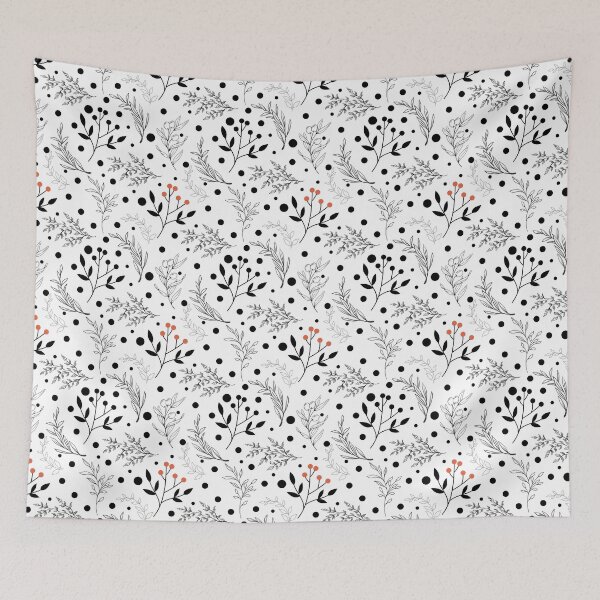 Item preview, Cozy Winter Foliage Seamless Pattern onWhite Botanical Design designed and sold by MimsTees.