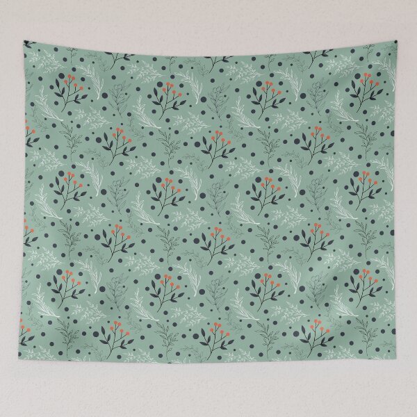 Item preview, Cozy Winter Foliage Seamless Pattern onWhite Botanical Design designed and sold by MimsTees.