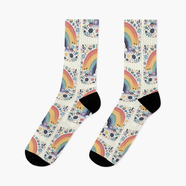Item preview, Meditative Buddha - Rainbow Floral Design - Scandinavian Folk Art by heidiannemorris © designed and sold by FOLK ART FUSION.