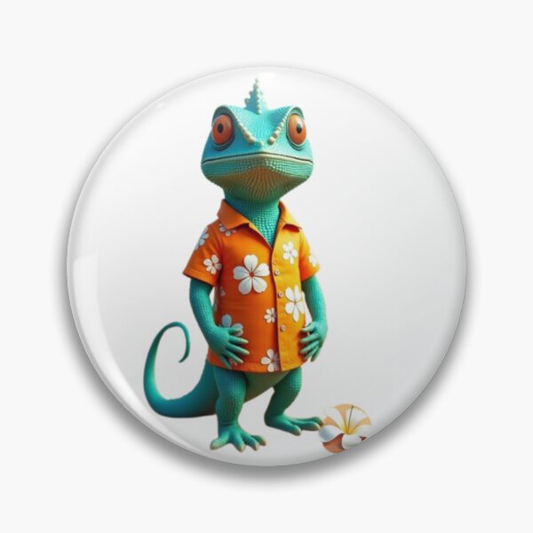Item preview, Cool Chameleon in Hawaiian Shirt with Beach Ball designed and sold by AesthinkArt.