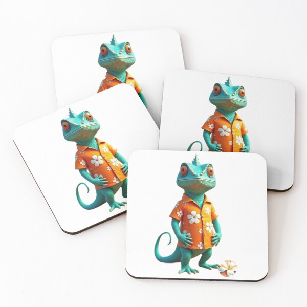 Item preview, Cool Chameleon in Hawaiian Shirt with Beach Ball designed and sold by AesthinkArt.