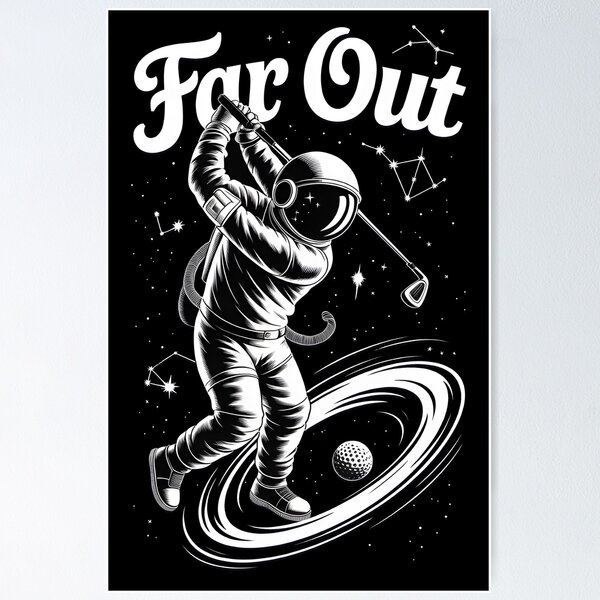 Item preview, Far Out – Astronaut Golfing into a Black Hole designed and sold by RamLineArt.