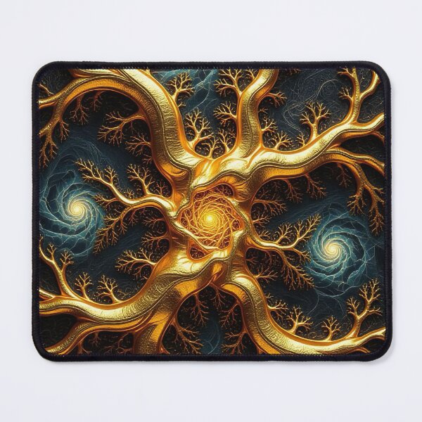 Item preview, Gold & Neon Portal – Hyper-detailed mixed-media masterpiece designed and sold by Mark Fischer.