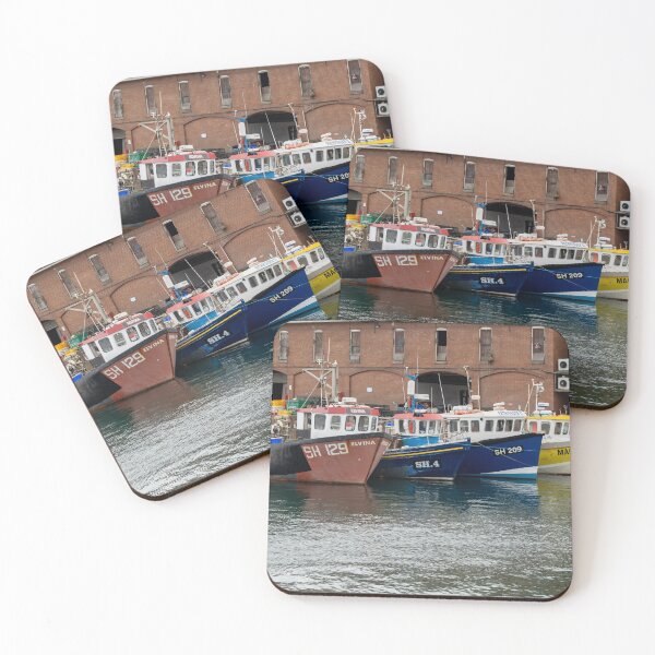 Item preview, Row of commercial fishing boats outside the fish market designed and sold by yackers1.