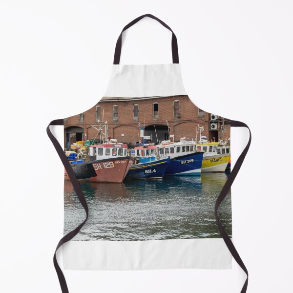 Item preview, Row of commercial fishing boats outside the fish market designed and sold by yackers1.