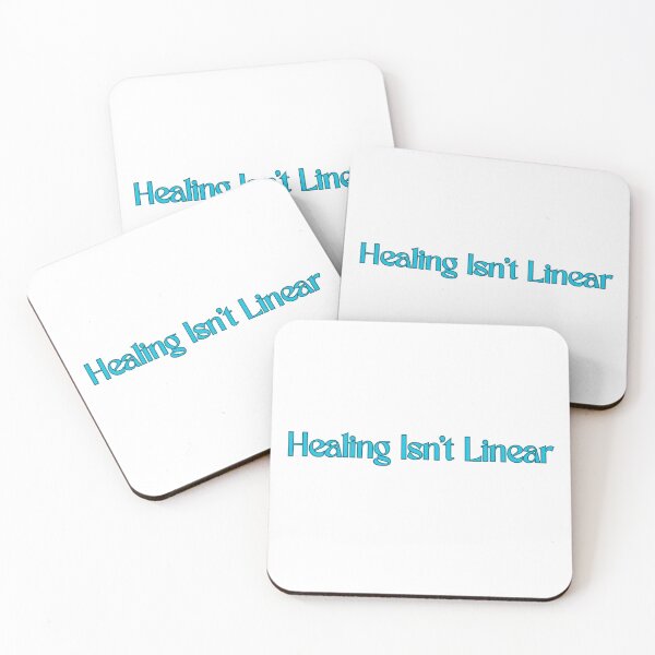 Item preview, Healing Isn't Linear Design Script Blue designed and sold by Sketchy Stickers.