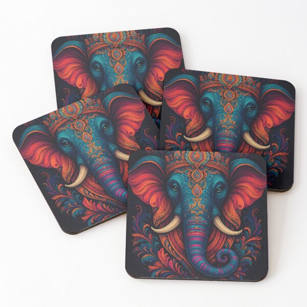 Item preview, Sacred Elephant Majesty – Bohemian Royal Spirit Wall Art designed and sold by Gold Turtle  Lina.
