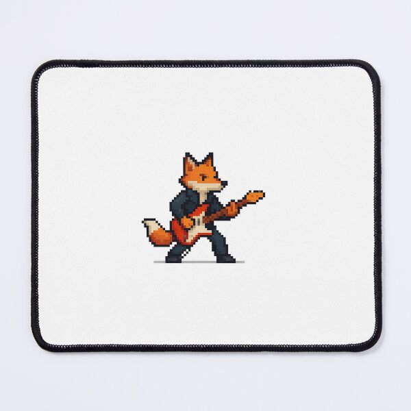Item preview, Pixel Art Electric Guitar Fox – Retro Rock Vibes designed and sold by Marcelware.