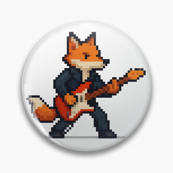Item preview, Pixel Art Electric Guitar Fox – Retro Rock Vibes designed and sold by Marcelware.