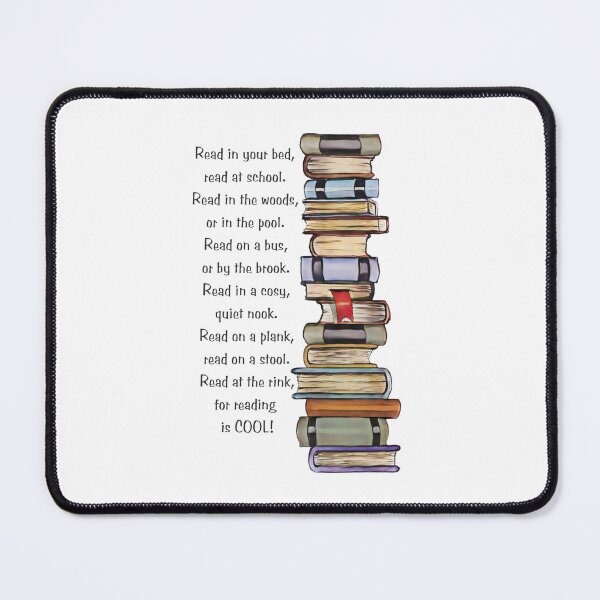 Item preview, READING is COOL, Big Stack of BOOKS, Original Poem About Reading designed and sold by JoyfulWhimsy.