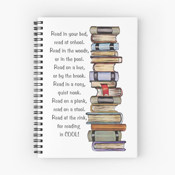 Item preview, READING is COOL, Big Stack of BOOKS, Original Poem About Reading designed and sold by JoyfulWhimsy.