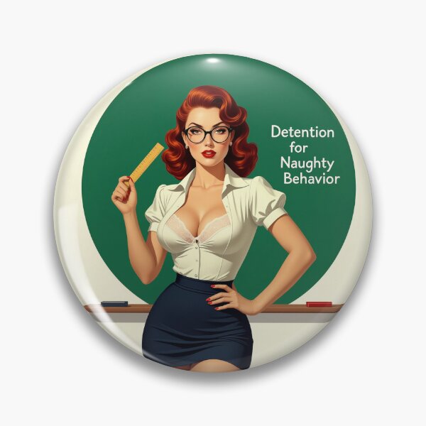 Item preview, Detention for Naughty Behavior – Retro Pinup Teacher Art designed and sold by Lightning-Lace.