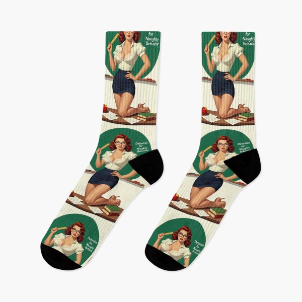 Item preview, Detention for Naughty Behavior – Retro Pinup Teacher Art designed and sold by Lightning-Lace.