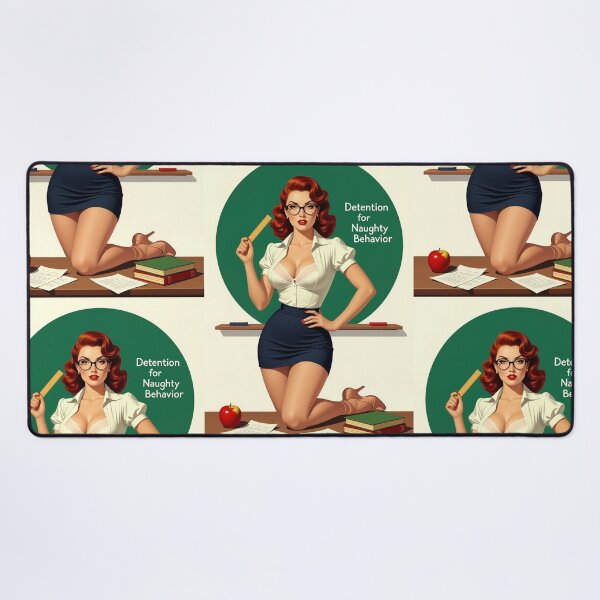 Item preview, Detention for Naughty Behavior – Retro Pinup Teacher Art designed and sold by Lightning-Lace.