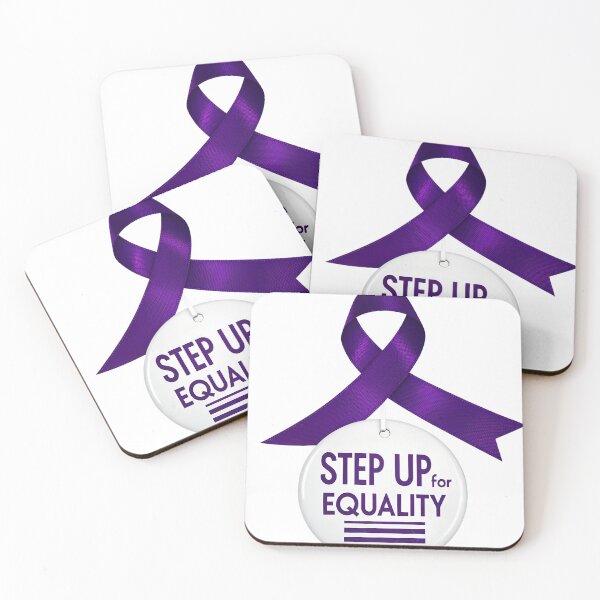 Item preview, Purple Awareness Ribbon with Equality Badge on Black Background designed and sold by Creative88Art.