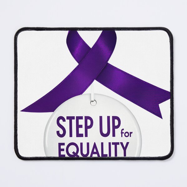 Item preview, Purple Awareness Ribbon with Equality Badge on Black Background designed and sold by Creative88Art.