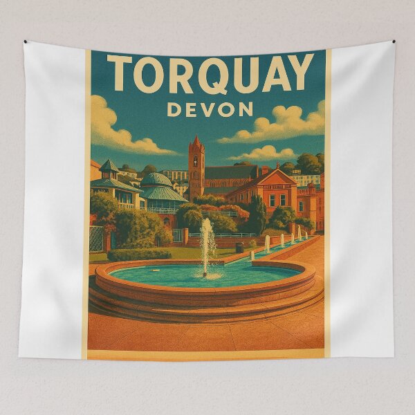 Item preview, Torquay Devon Retro Vintage Travel Poster designed and sold by GG WALL ART.