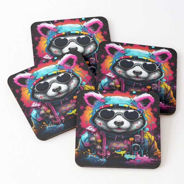 Item preview, Neon Panda Graffiti Streetwear – Cool Urban Animal Art Illustration designed and sold by ElGrandeDesign.