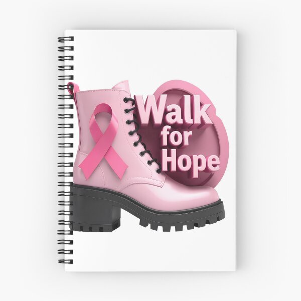 Item preview, Pink Combat Boot with Ribbon and Walk for Hope Text on Black designed and sold by Creative88Art.