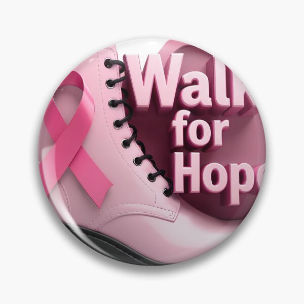 Item preview, Pink Combat Boot with Ribbon and Walk for Hope Text on Black designed and sold by Creative88Art.