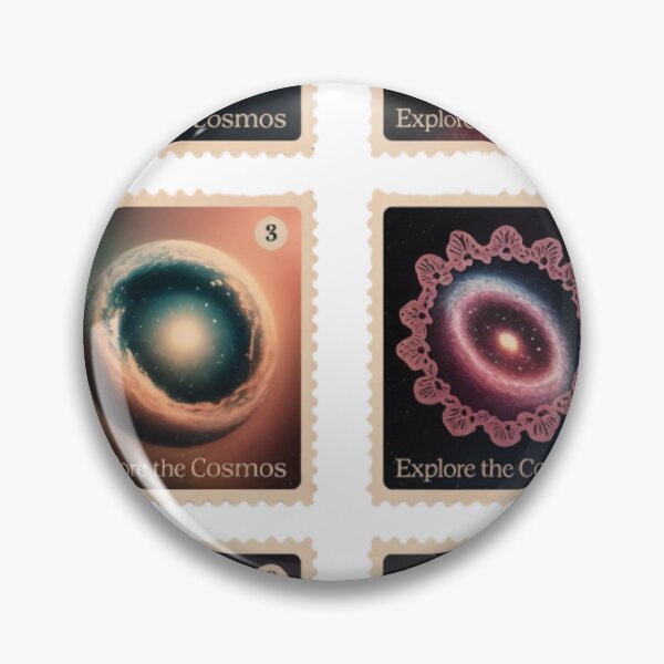 Item preview, Set of Six Stylized Postage Stamps Depicting Cosmic Phenomena designed and sold by Creative88Art.