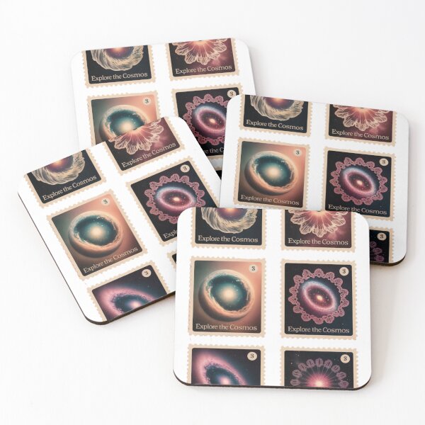 Item preview, Set of Six Stylized Postage Stamps Depicting Cosmic Phenomena designed and sold by Creative88Art.