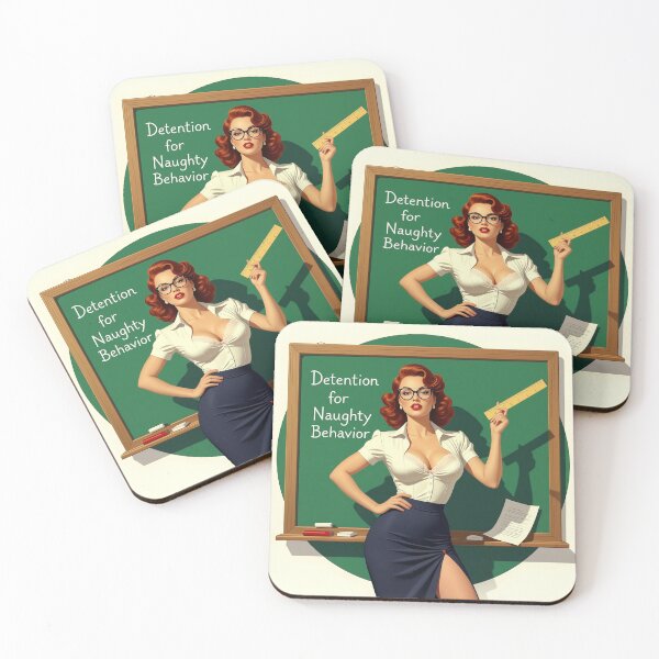 Item preview, Pinup Teacher with Ruler – Retro Detention Fantasy Art designed and sold by Lightning-Lace.
