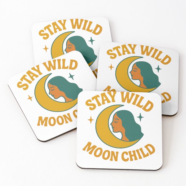 Aperçu de l'œuvre Stay Wild, Moon Child – Mystical Boho Moon Art créée et vendue par RouniBoutique.