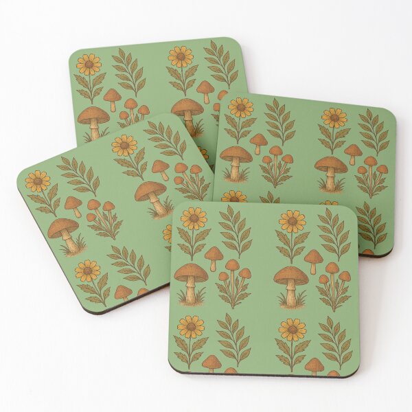 Item preview, Vintage Botanical Field Guide - Mushrooms and Wildflowers Nature Illustration designed and sold by freackly.