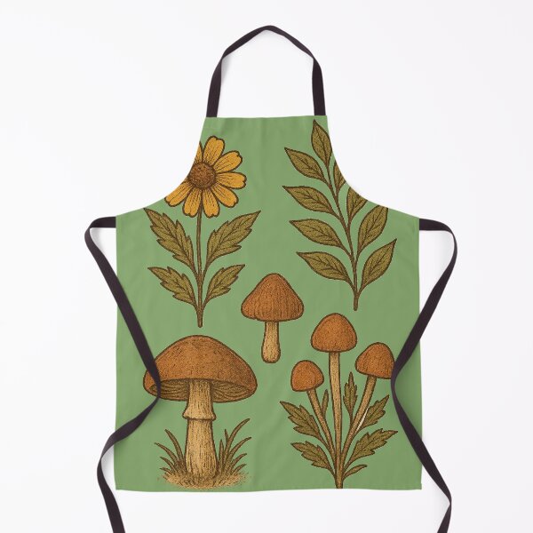 Item preview, Vintage Botanical Field Guide - Mushrooms and Wildflowers Nature Illustration designed and sold by freackly.