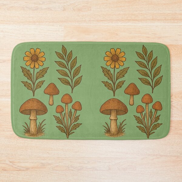 Item preview, Vintage Botanical Field Guide - Mushrooms and Wildflowers Nature Illustration designed and sold by freackly.