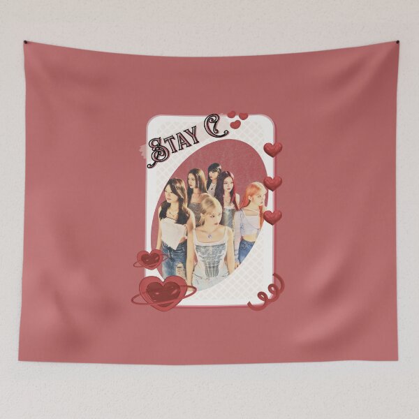 Item preview, Stay C Kpop Girl Group Card Red Aesthetic Collage Design designed and sold by AJUNICE STUDIO.
