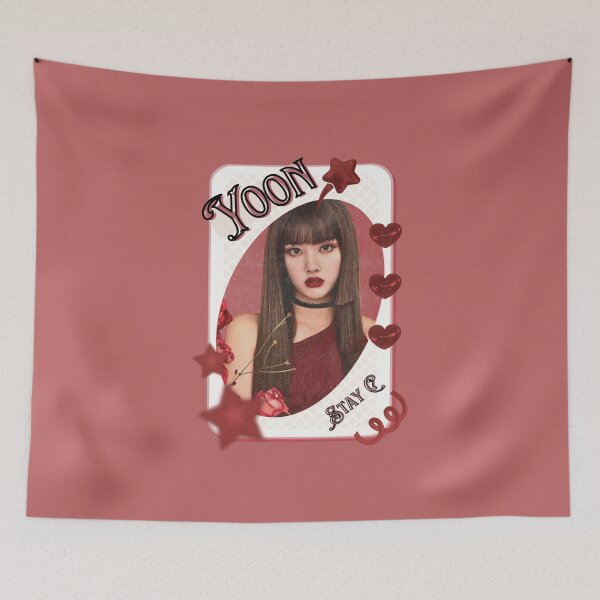 Item preview, Stay C Yoon Kpop Girl Group Card Red Aesthetic Collage Design designed and sold by AJUNICE STUDIO.