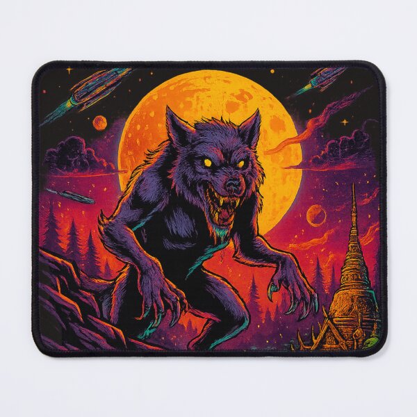 Item preview, Full Moon Party in Thailand – Dark Fantasy Cosmic Wolf T-Shirt designed and sold by Thaivi Design.