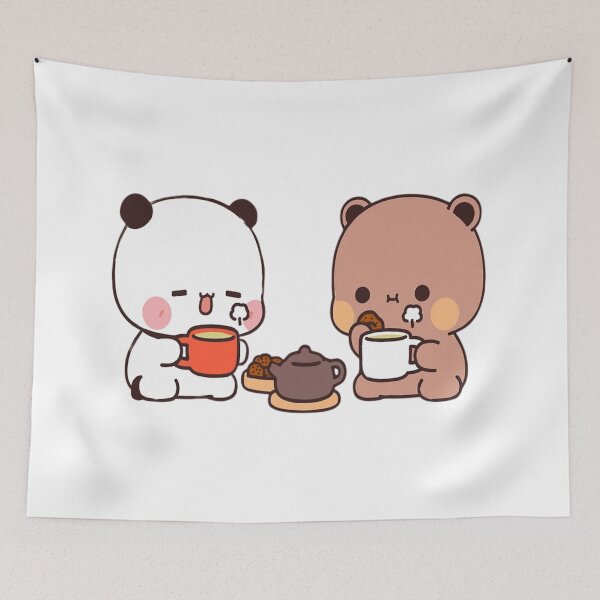 Item preview, Bubu Dudu Drinking Tea Together Panda And Brownie Bear True Love Couple 2026 designed and sold by OceanLiveArts.