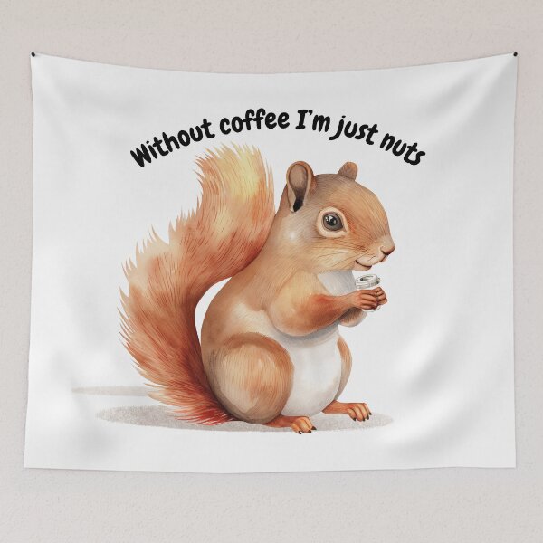 Item preview, Cute Coffee Squirrel with Coffee Cup designed and sold by LagomCreative.