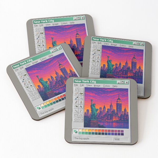 Item preview, New York City Pixel Art – Retro Old Computer Cityscape designed and sold by PocionGamer.